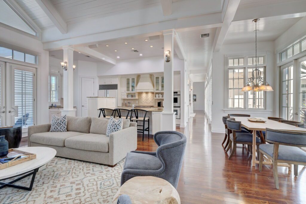 Gables by the Sea- Living Room and Kitchen Area
