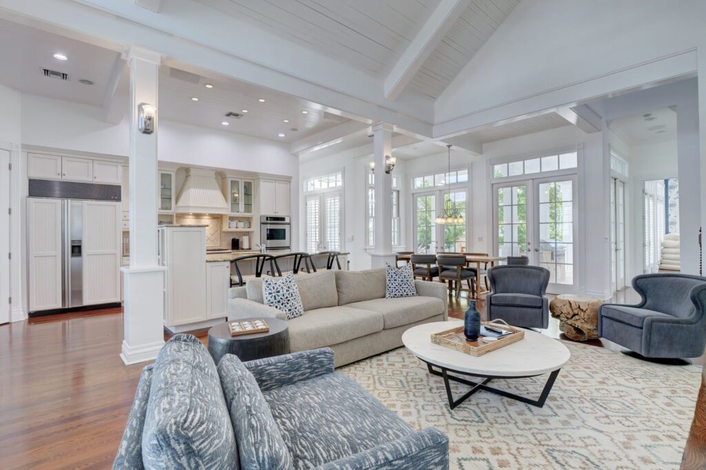 Gables by the Sea- Living Room and Kitchen Area